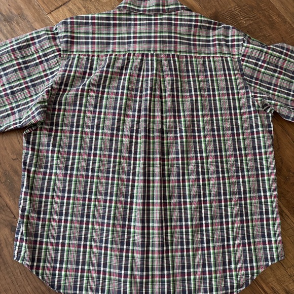 Cruel Girl Blue Green Red Plaid Button Down Long Sleeve Shirt Women's Size L - Picture 6 of 11